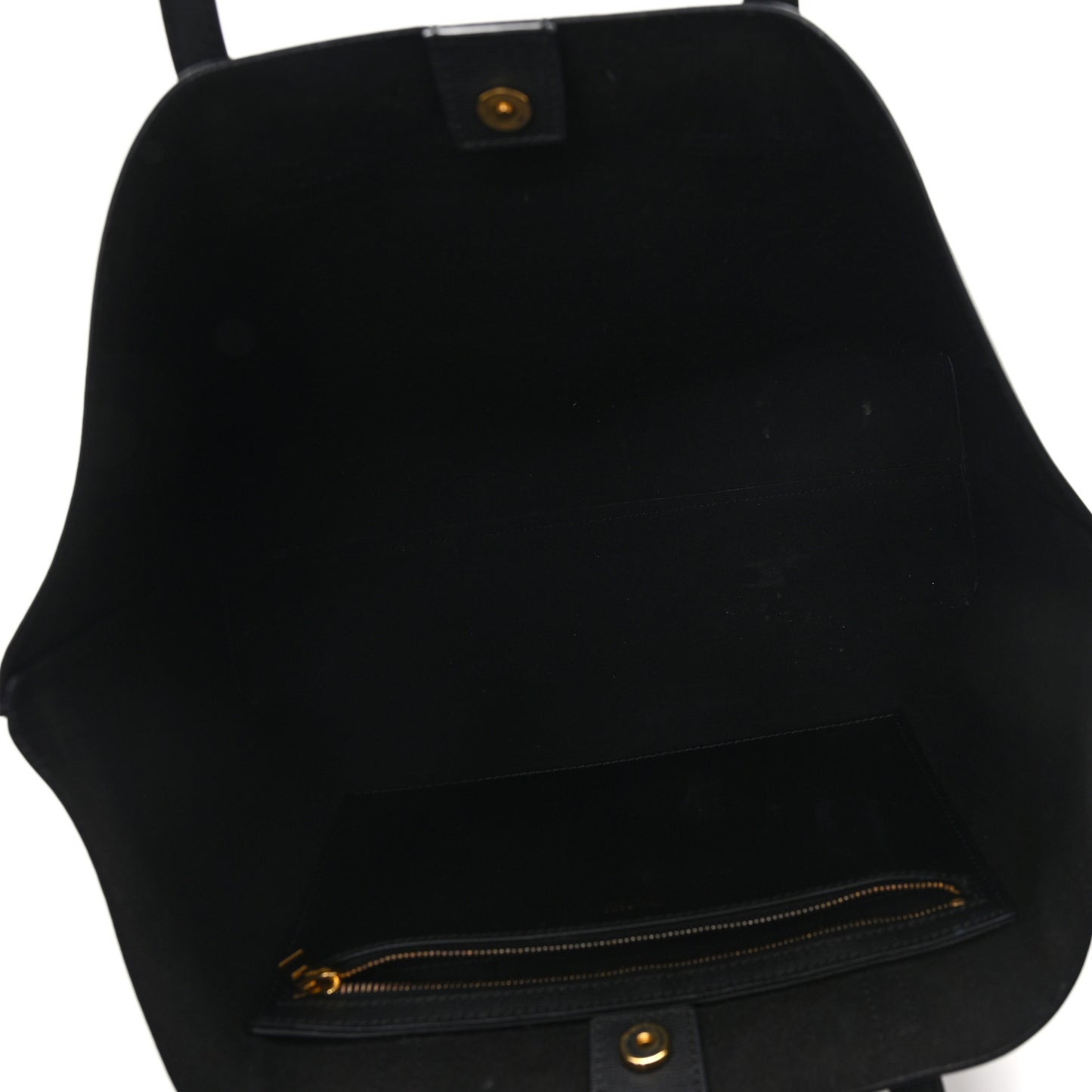 Grained Calfskin Small T Tote Black