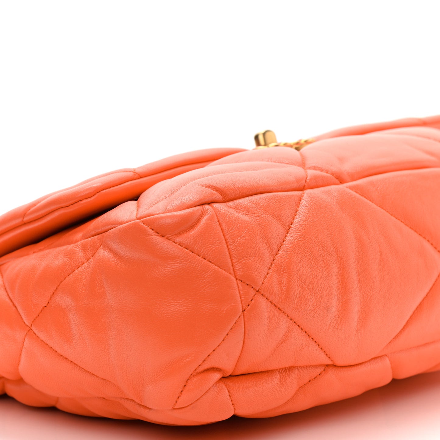 Lambskin Quilted Large Chanel 19 Flap Orange