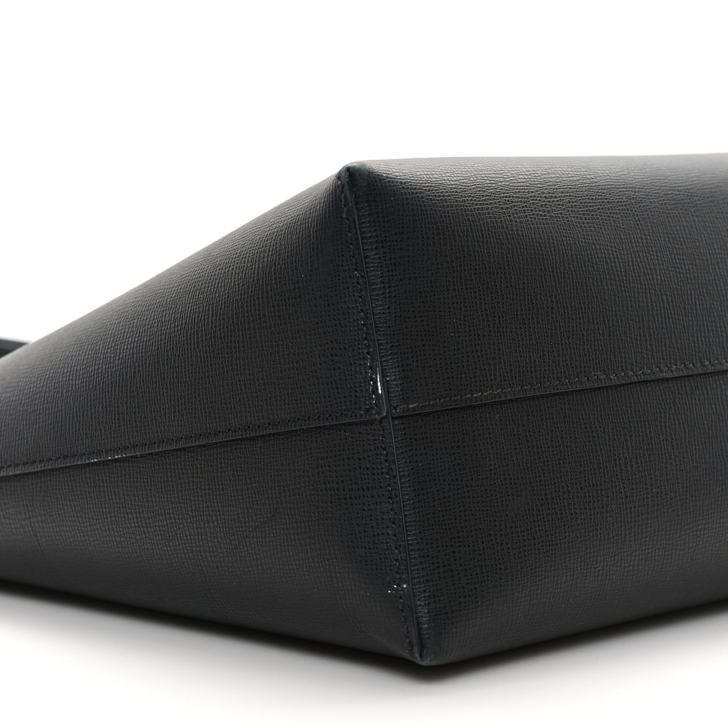 Grained Calfskin Small T Tote Black