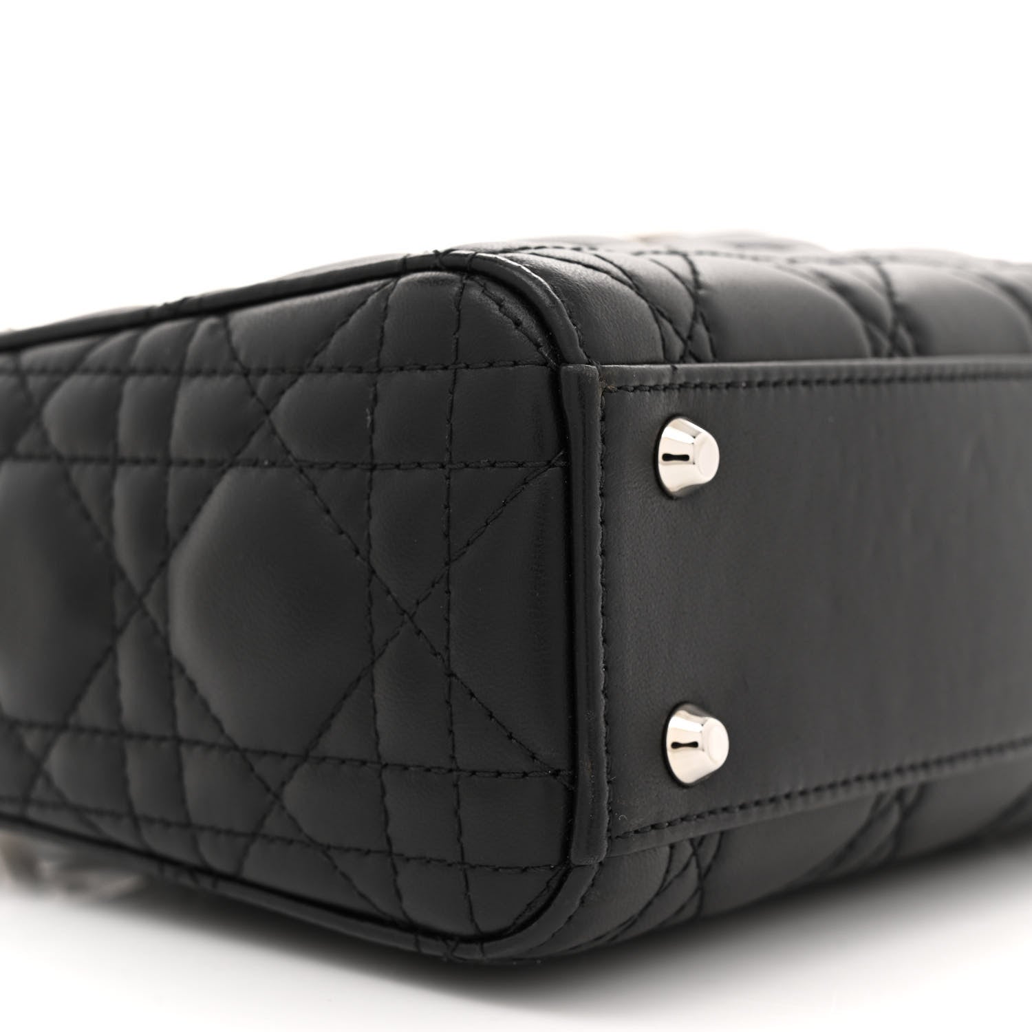 Christian Dior Lambskin Cannage Mini Lady Dior Black 9 of 12