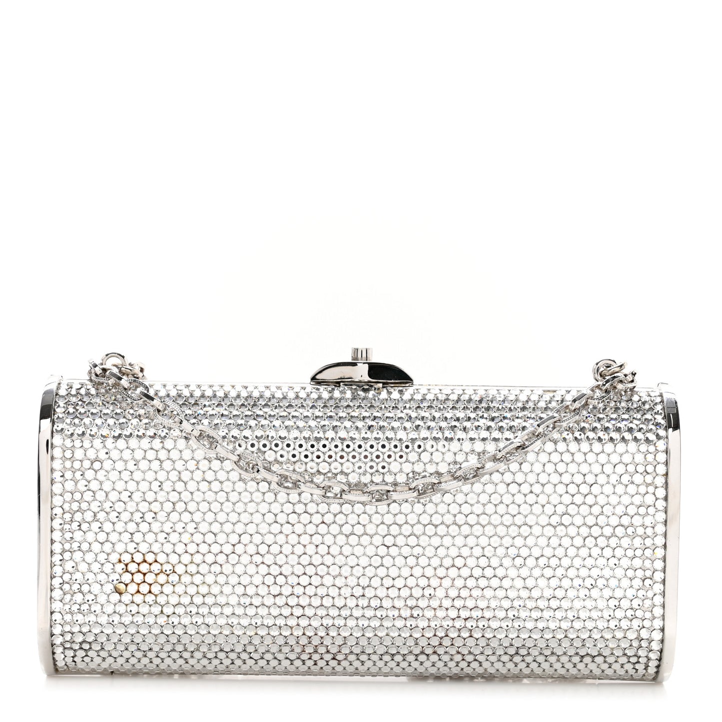 Swarovski Crystal Minaudiere Clutch Silver