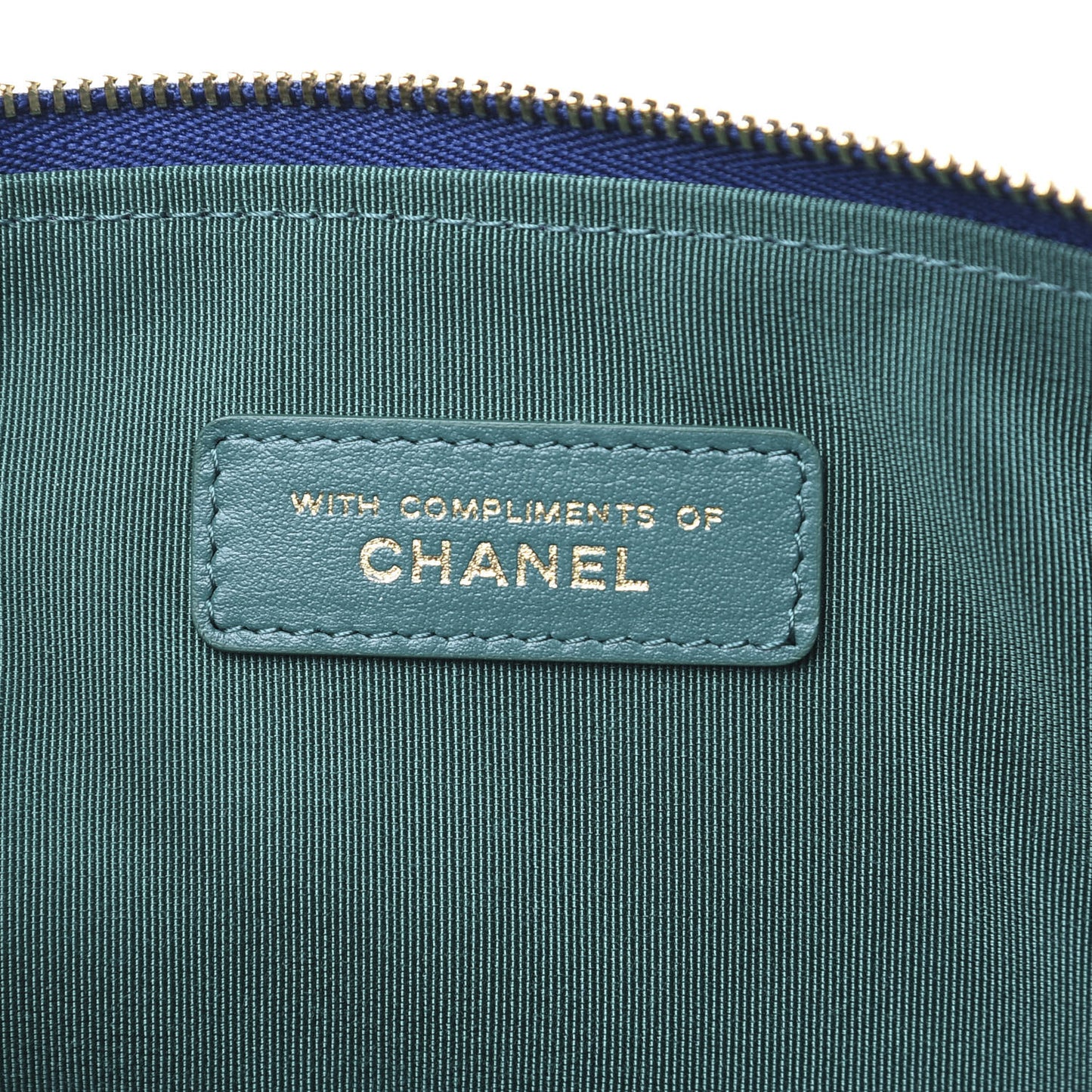 Jersey Quilted Medium Cosmetic Case Blue