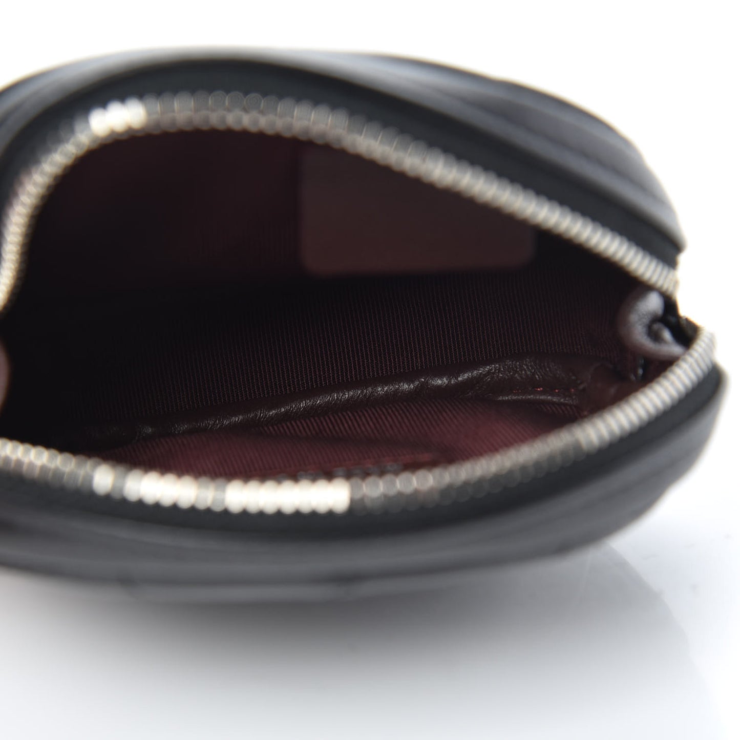 Lambskin Quilted Zip Around Classic Coin Purse Black