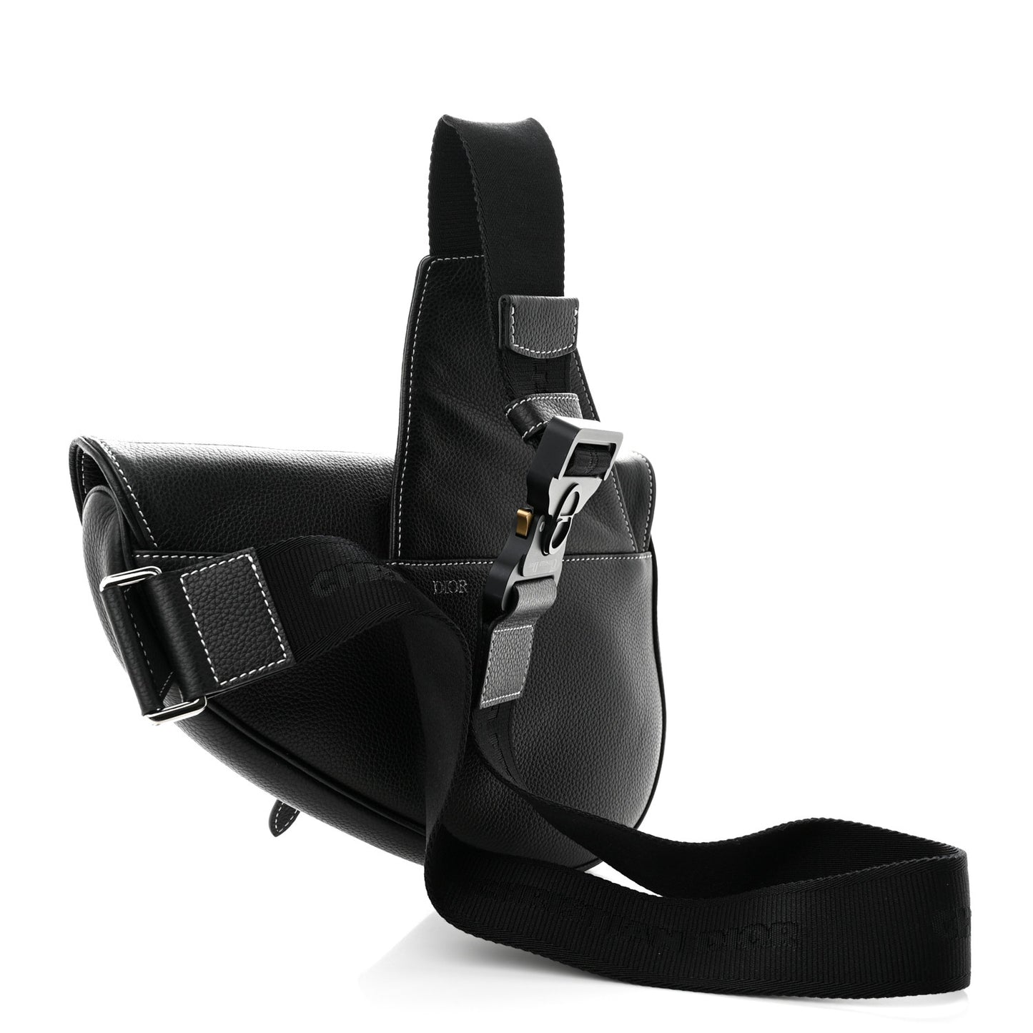 X KAWS Grained Calfskin Bee Saddle Bag Black
