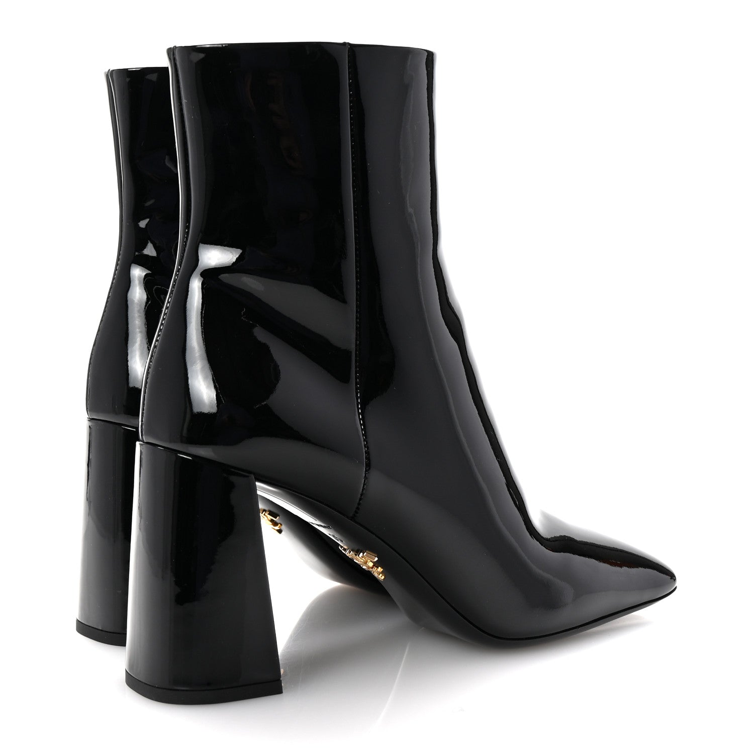 Prada Vernice Square Ankle Boots 35 Black 5 of 8