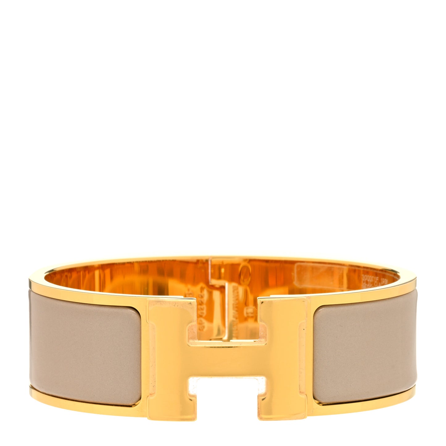 Enamel Wide Clic Clac H Bracelet PM Marron Glace