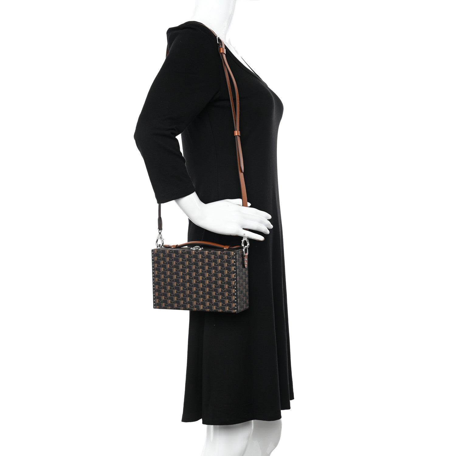 Moynat Toile 1920 Oh! Little Suitcase Carbon Bronze Cognac 2 of 13