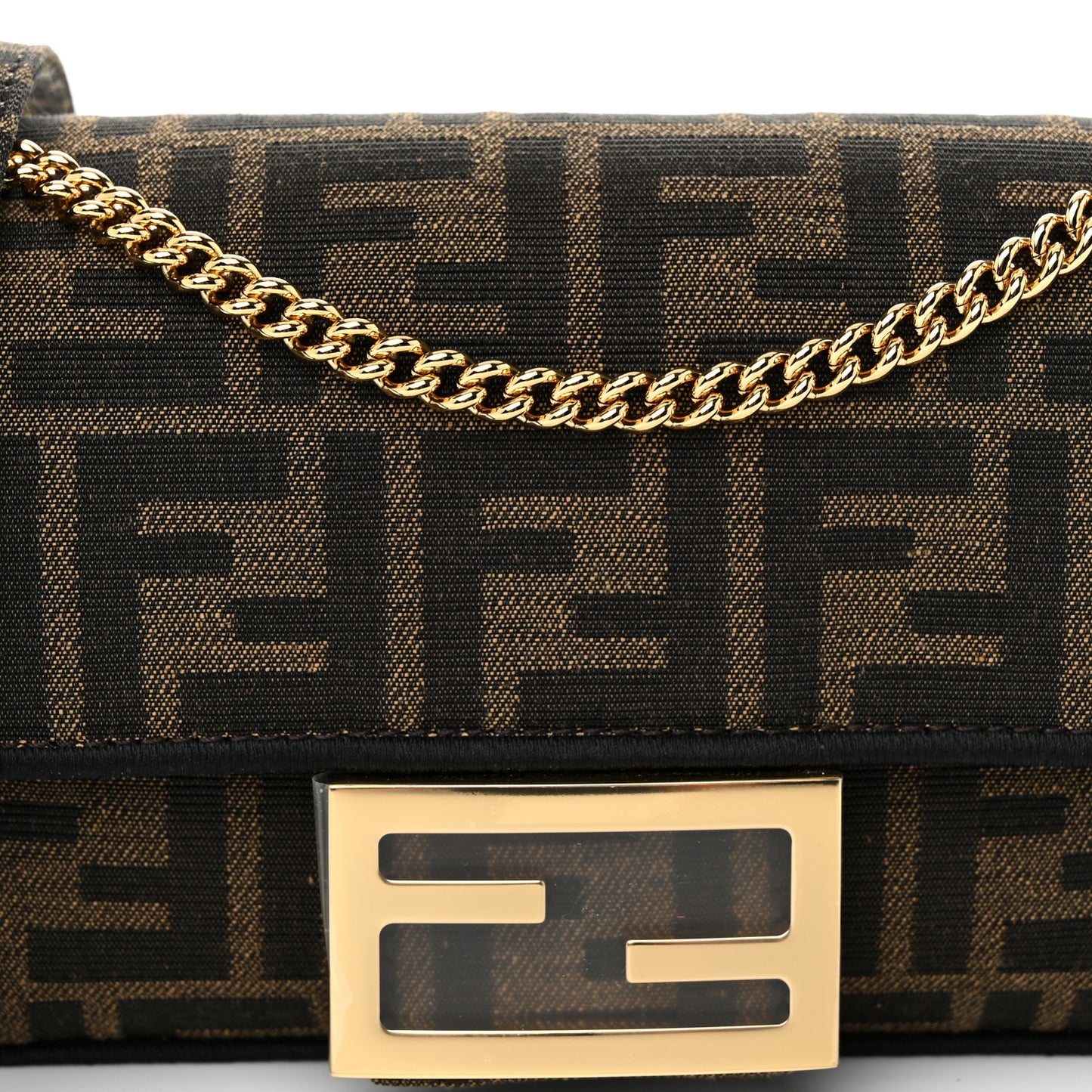 Fabric Jacquard FF 1974 Mini Baguette Tobacco Moro Black