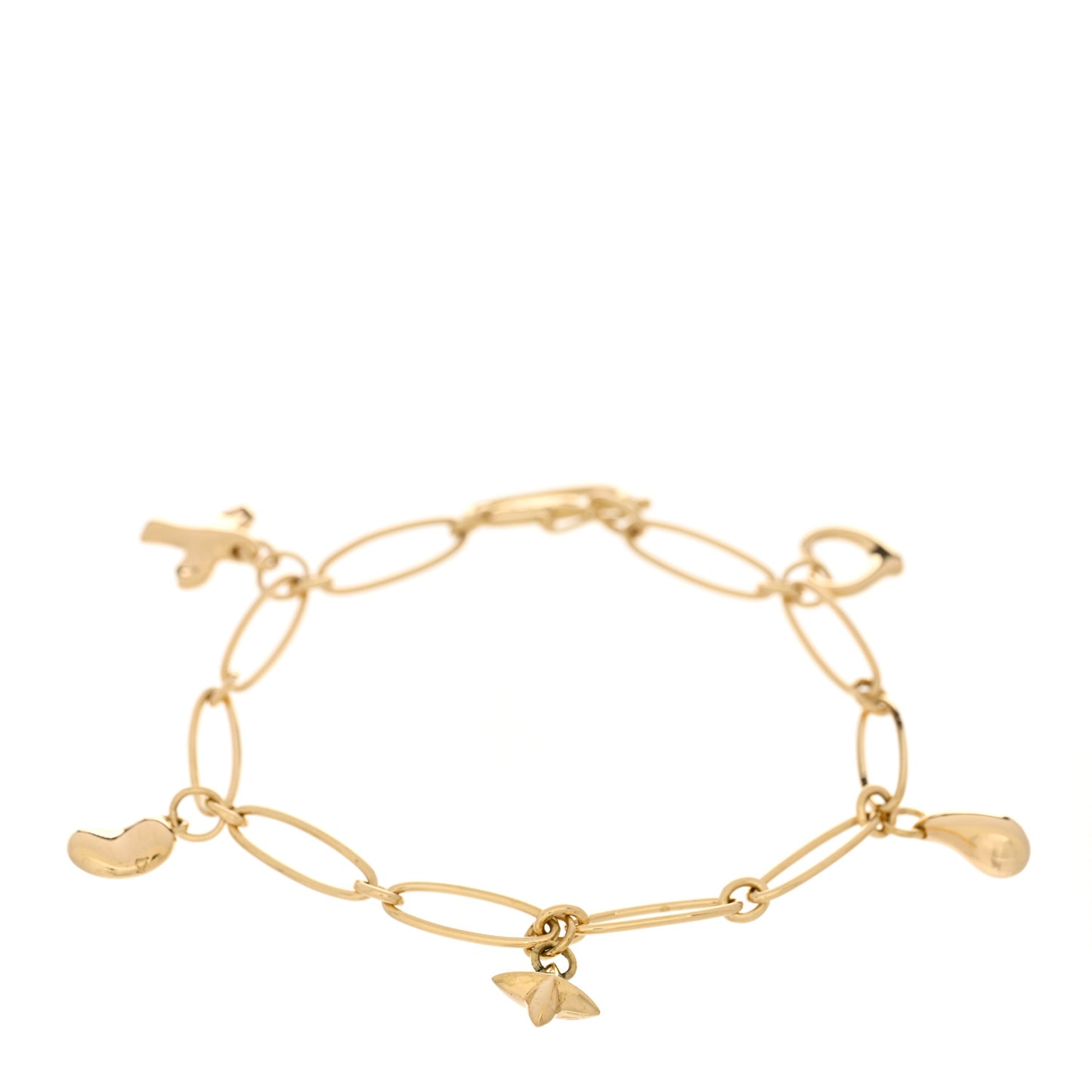18K Yellow Gold Elsa Peretti Five Charm Bracelet
