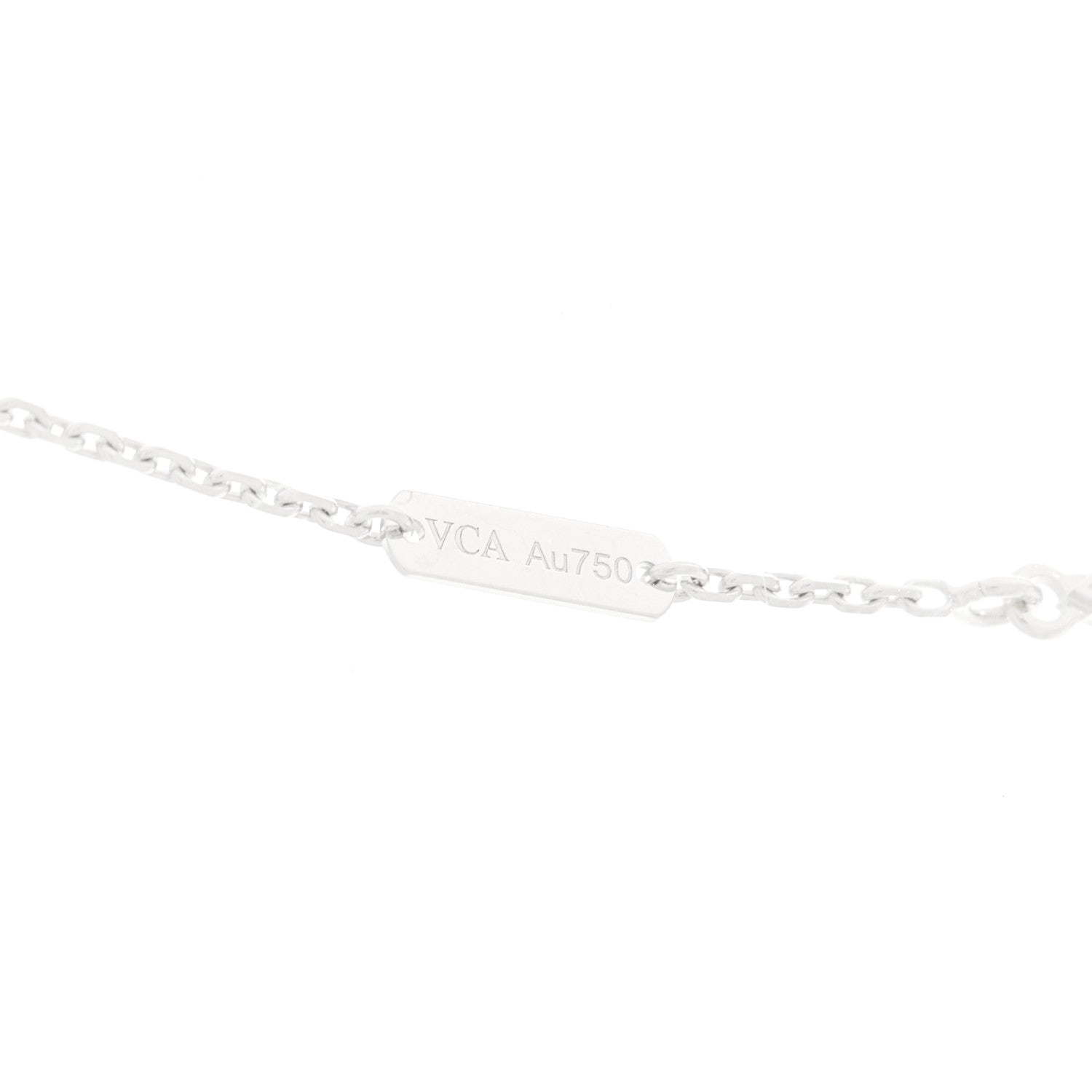 Van Cleef & Arpels 18K White Gold Mother Of Pearl Vintage Alhambra Pendant Necklace 6 of 6