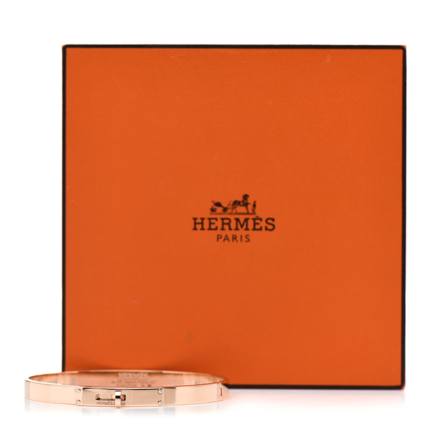 Hermes 18K Rose Gold Diamond PM Kelly Bracelet ST 4 of 4