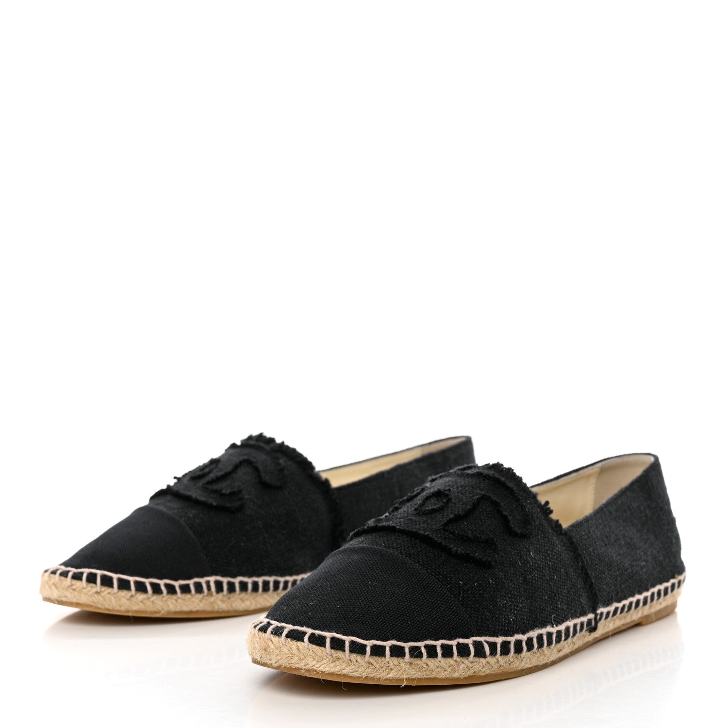 Chanel Denim Toile CC Espadrilles 40 Black 3 of 11