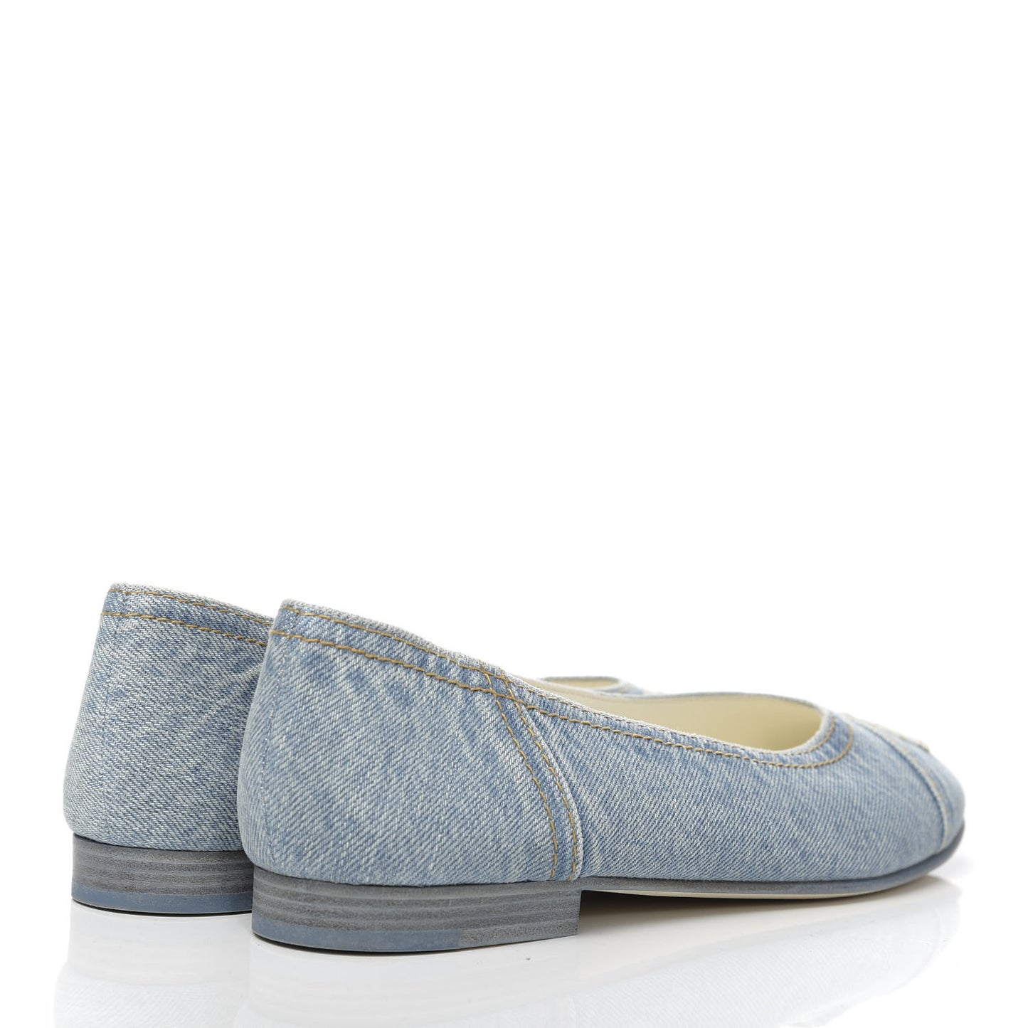 Denim CC Cap Toe Ballerina Flats 38 Light Blue