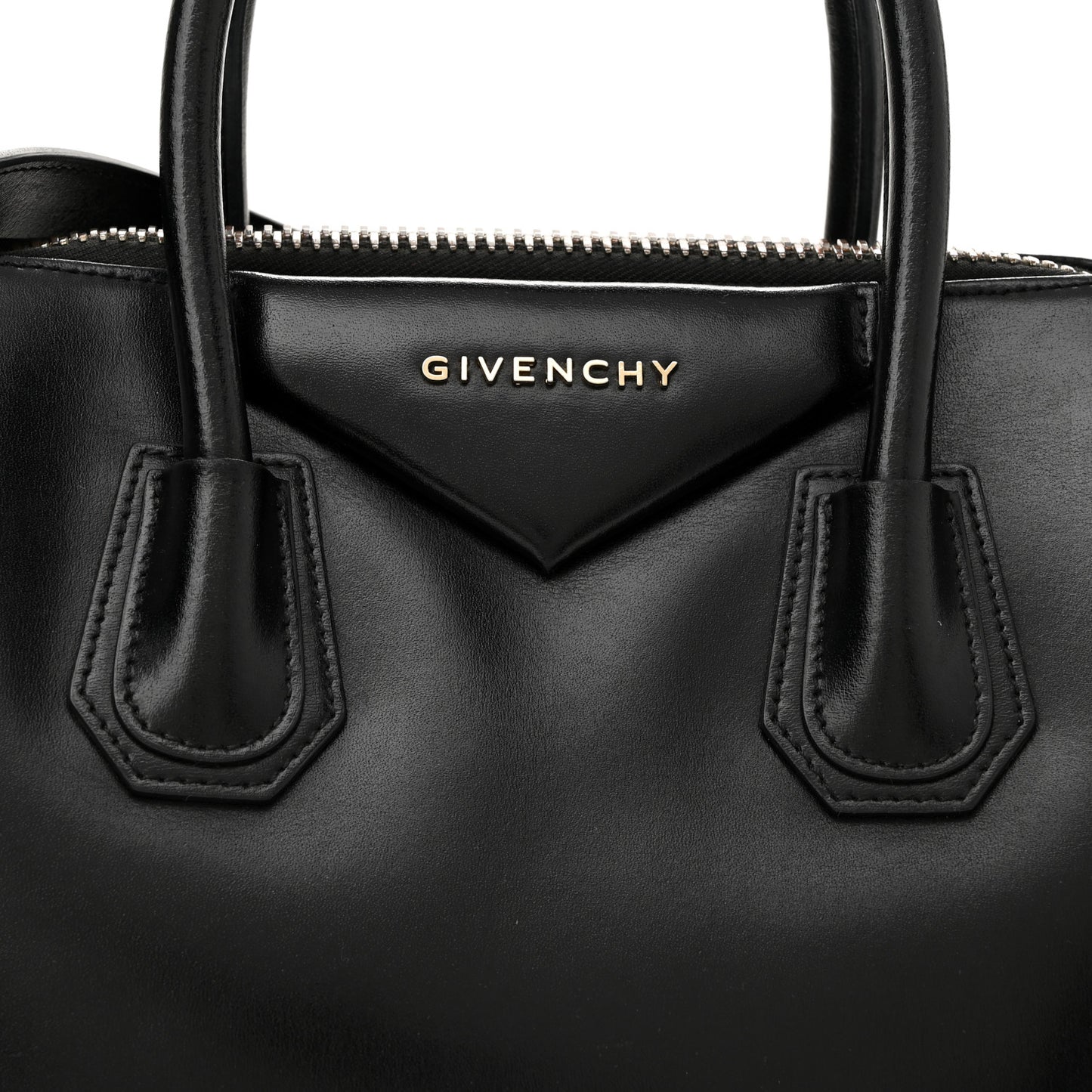 Shiny Lord Calfskin Small Antigona Black