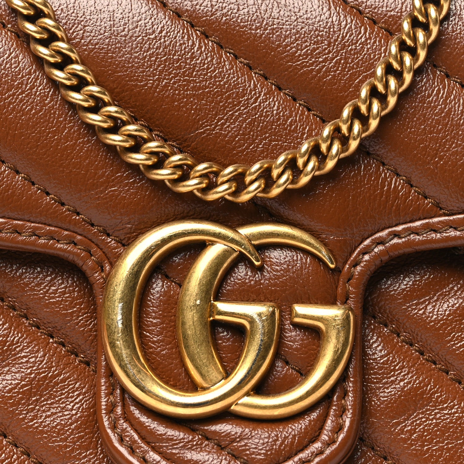 Gucci Azalea Calfskin Matelasse Diagonal Super Mini GG Marmont Shoulder Bag Cuir 8 of 12