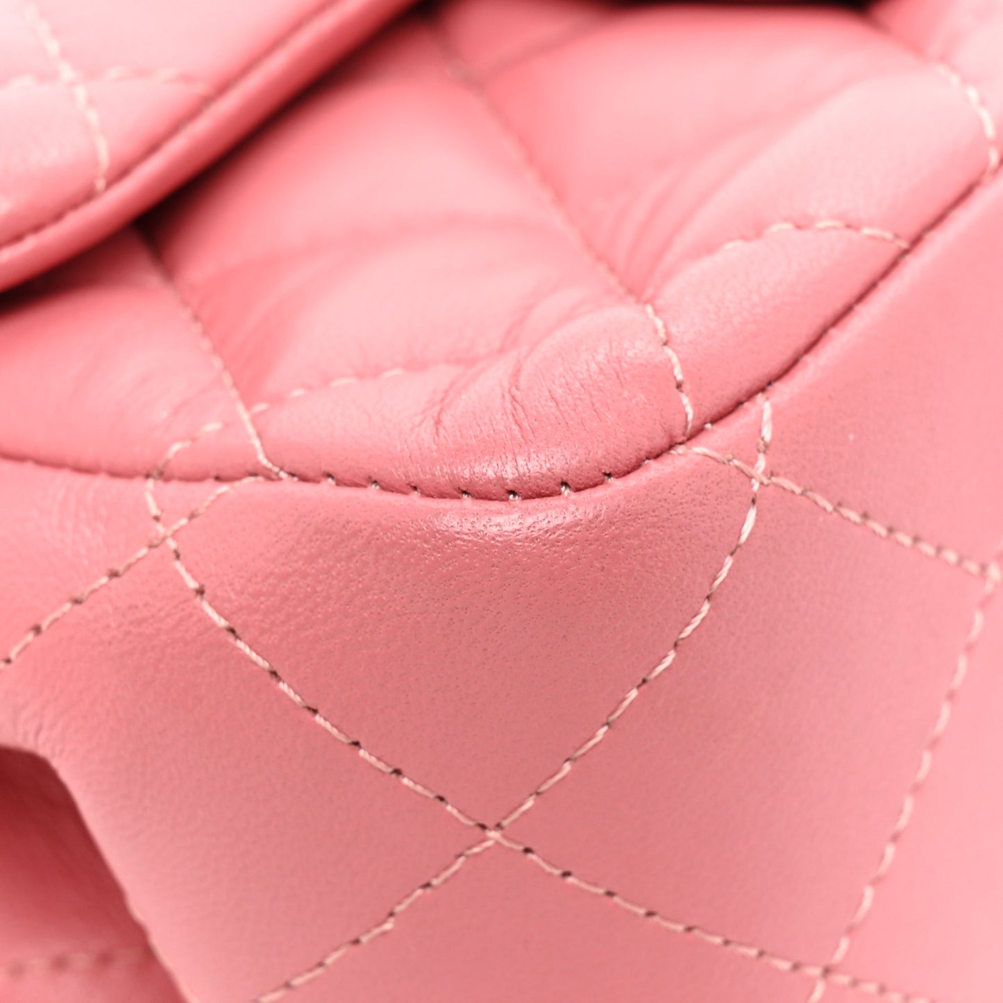 Lambskin Quilted Mini Square Flap Pink
