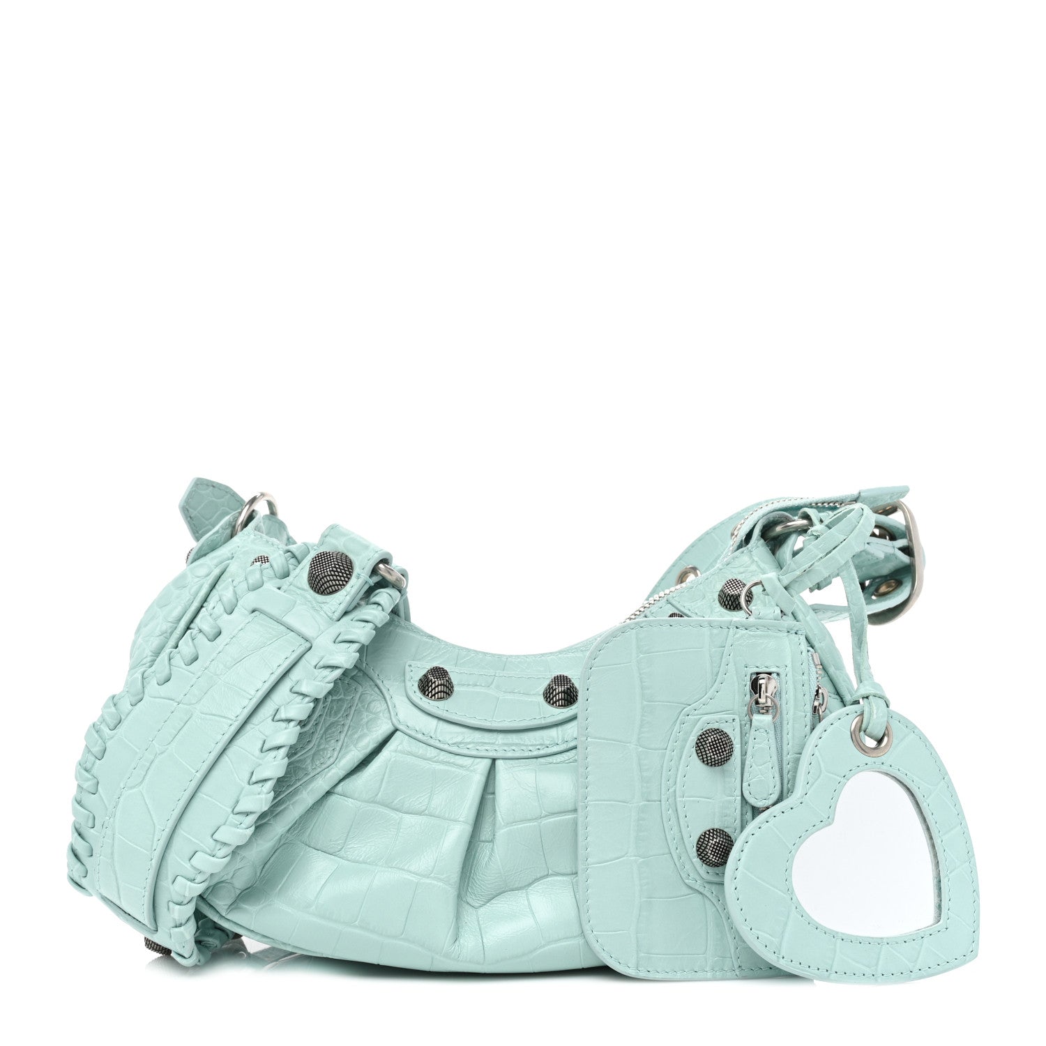 Balenciaga Extra Supple Calfskin Crocodile Embossed Le Cagole