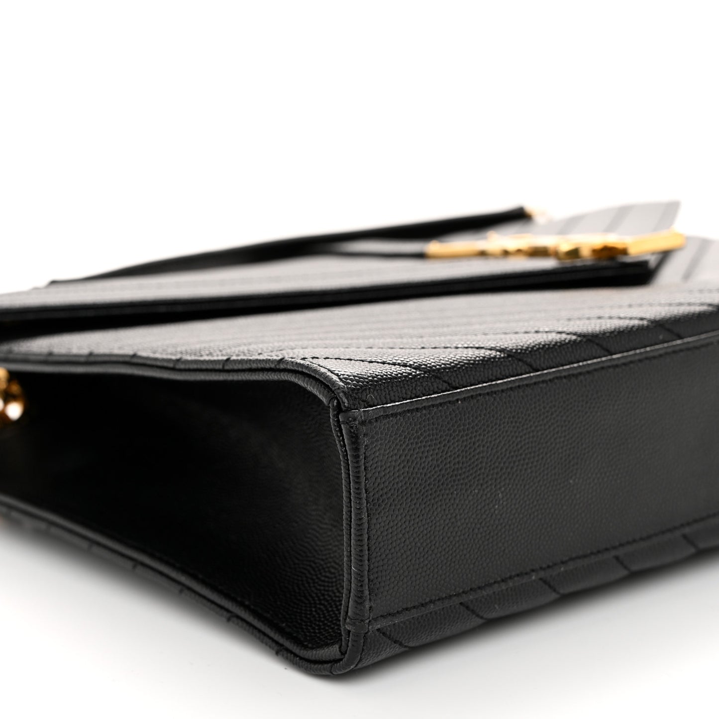 Grain De Poudre Matelasse Chevron Large Monogram Satchel Black