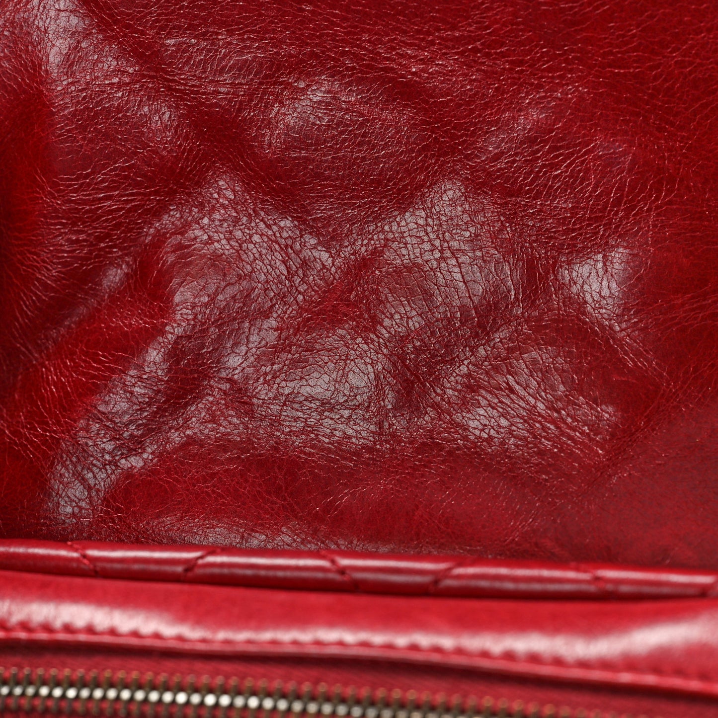 Glazed Calfskin Quilted Small Duo Color Flap Red