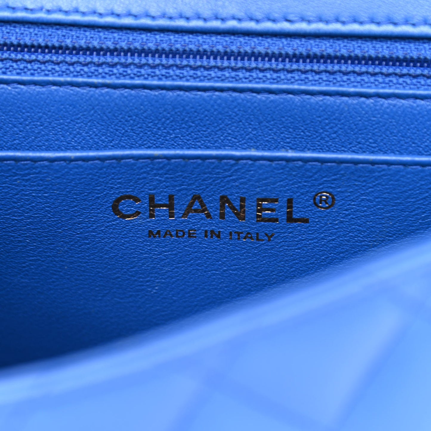 Lambskin Quilted Mini Square Flap Blue