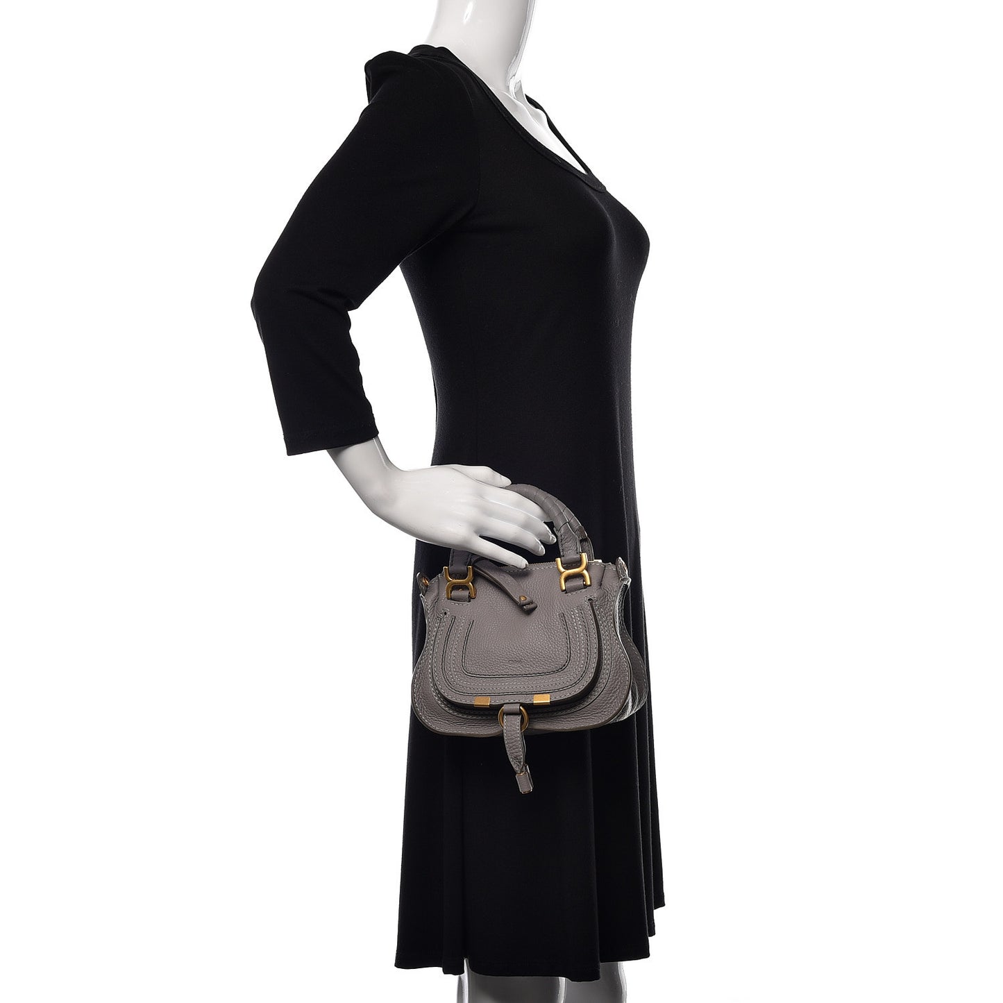 Calfskin Mini Marcie Satchel Cashmere Grey