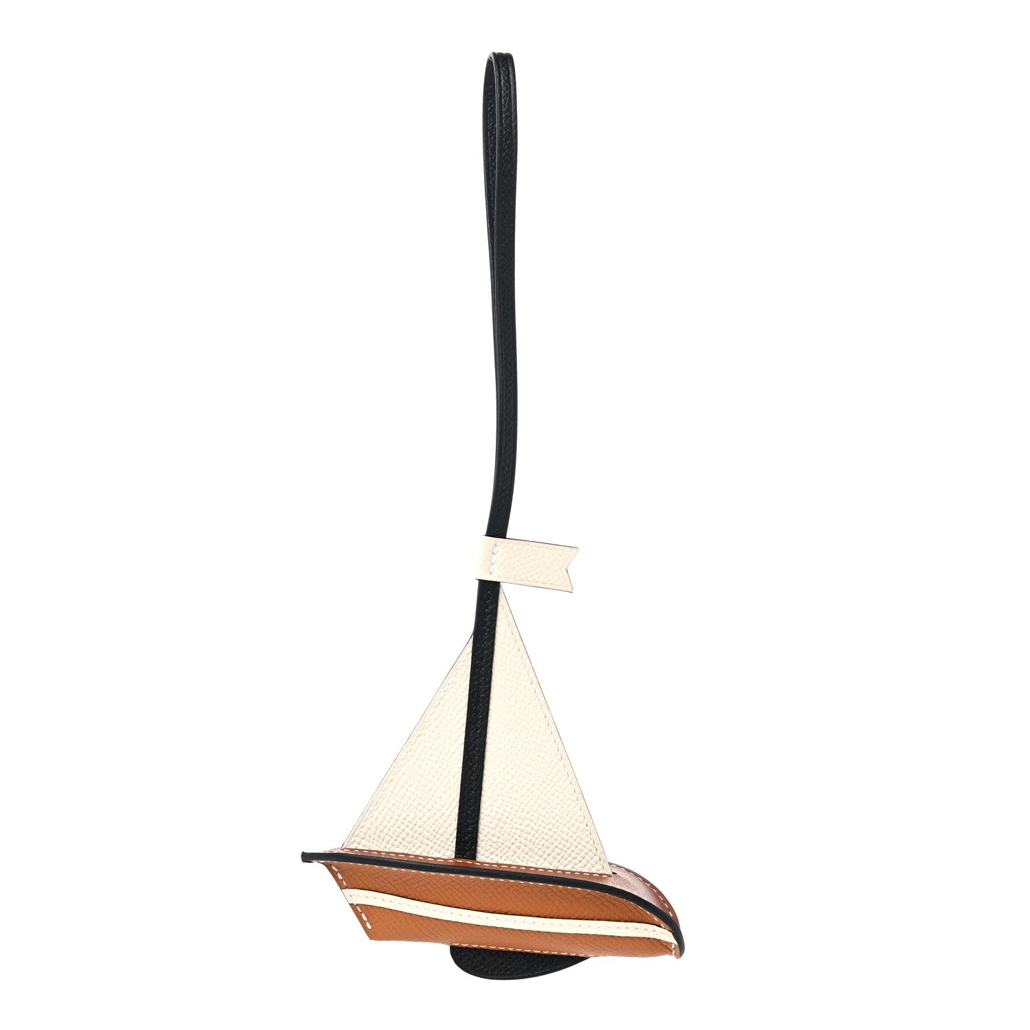Hermes Epsom Sail Boat Bag Charm Nata Gold Black 1328862 