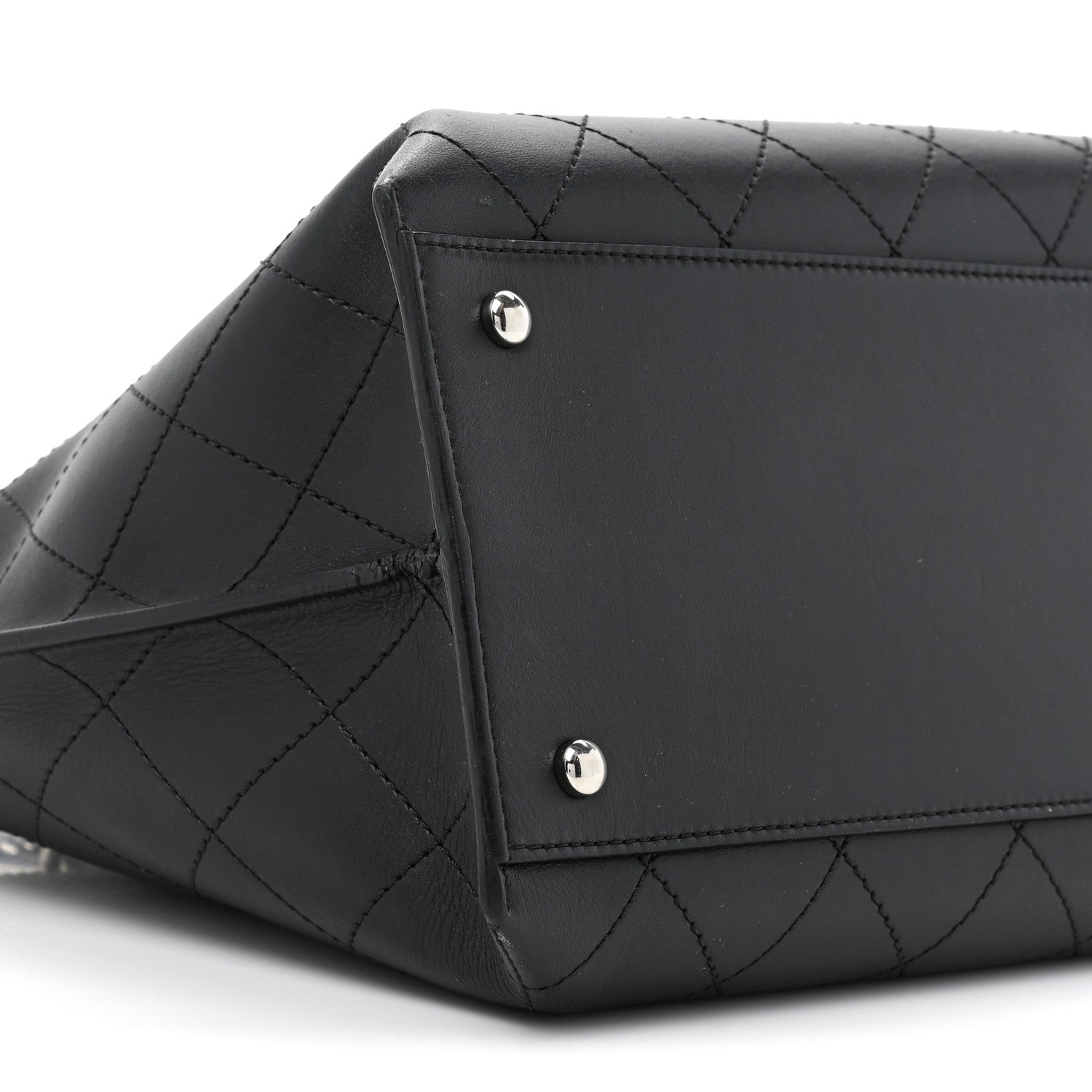 Chanel Calfskin Stitched Shopping Tote Black 9 of 13