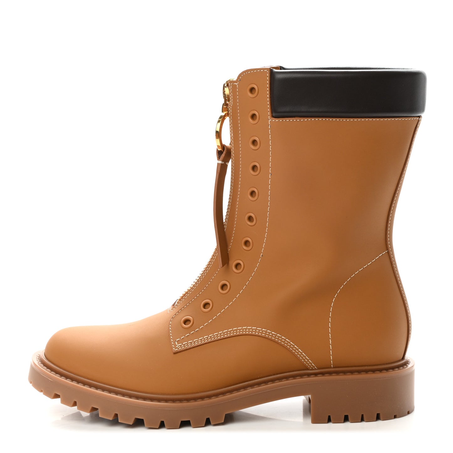 Matte Calfskin Bold Boots 39 Ochre Brown