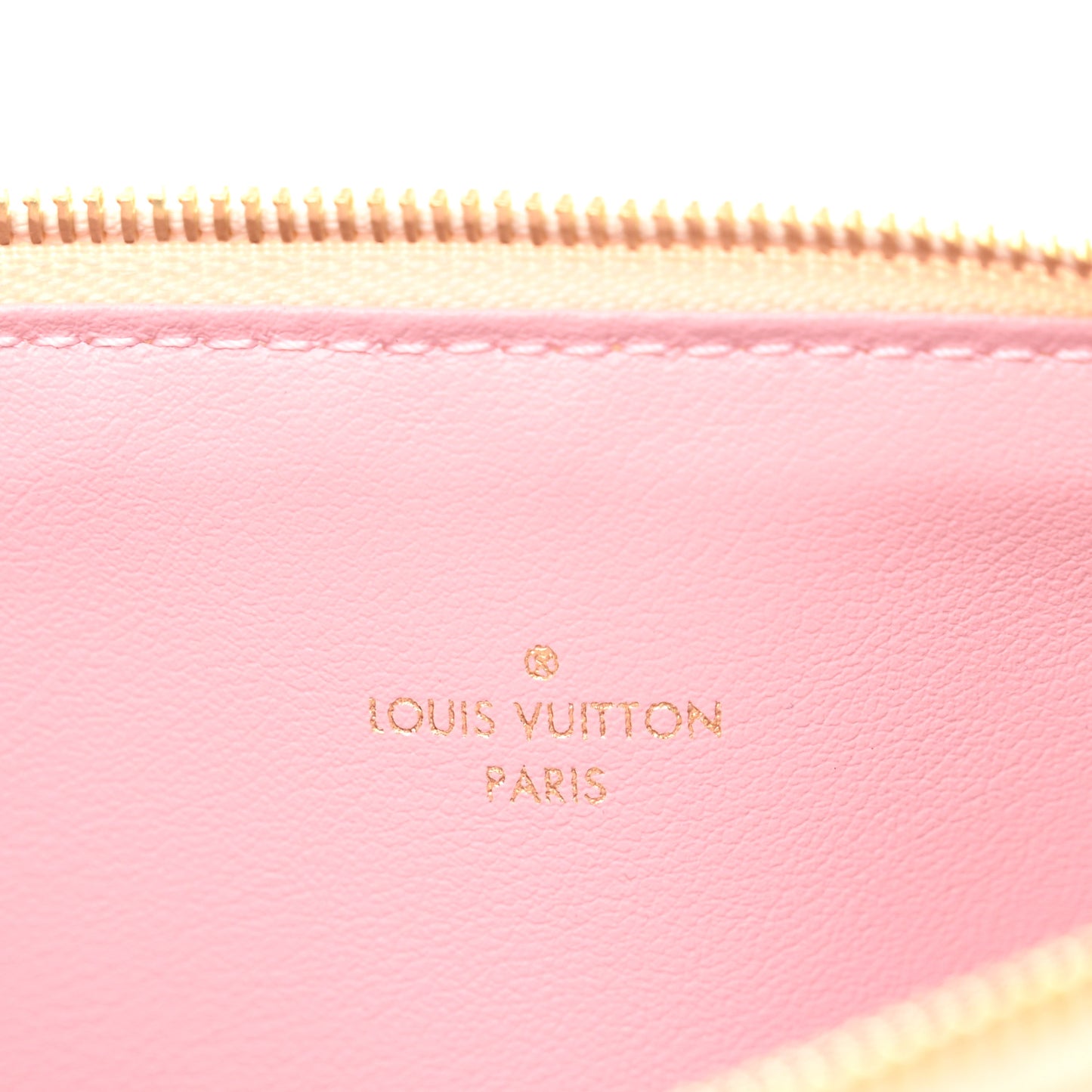 Damier Azur Felicie Chain Wallet Zippered Insert Rose Ballerine
