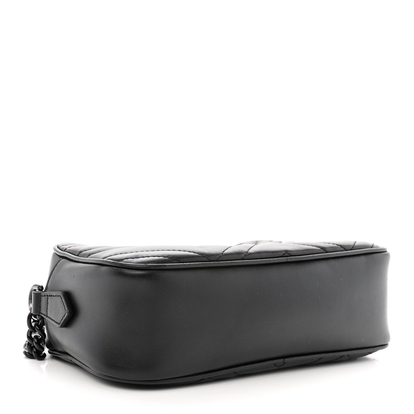 Calfskin Matelasse Monochrome Small GG Marmont Chain Shoulder Bag Black