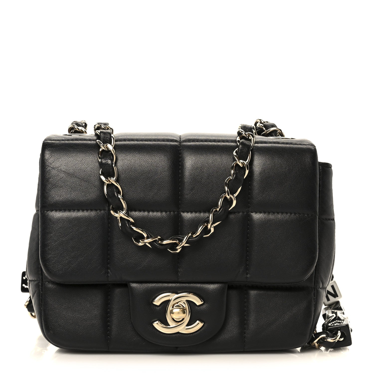 Chanel Lambskin Resin Crystal Square Quilted Mini Monacoco Flap