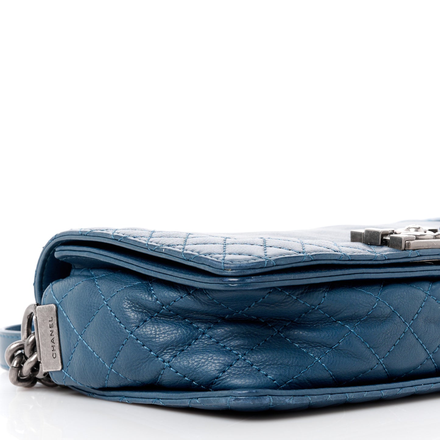 Calfskin Medium Boy Reverso Flap Blue