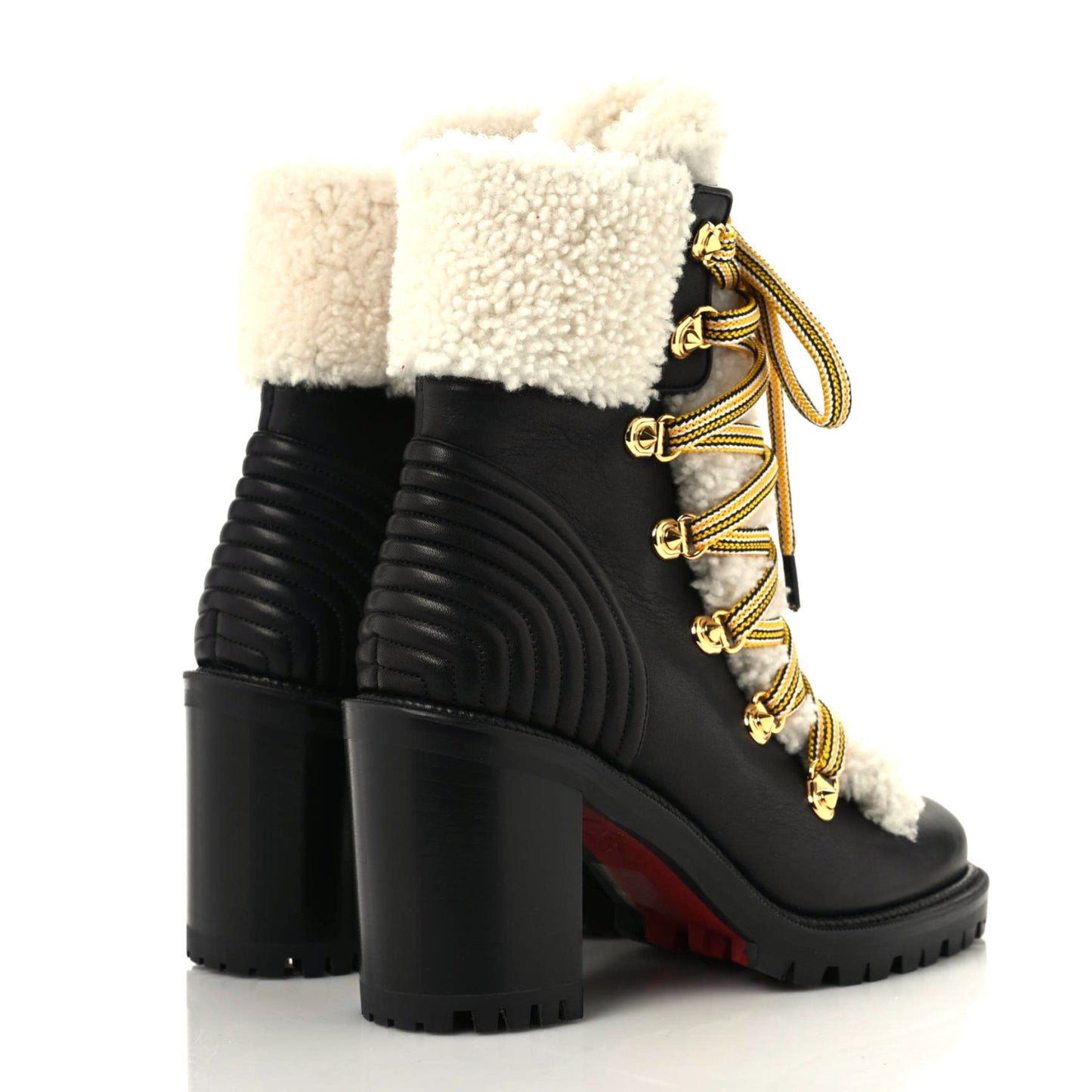 Calfskin Shearling Yetita 70 Hiker Booties 35 Black