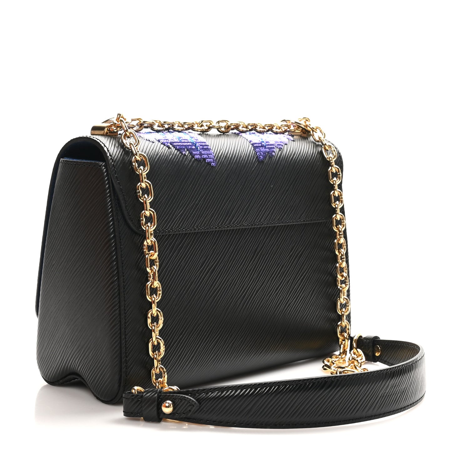 Epi Sequin Bird Twist Shoulder Bag MM Black
