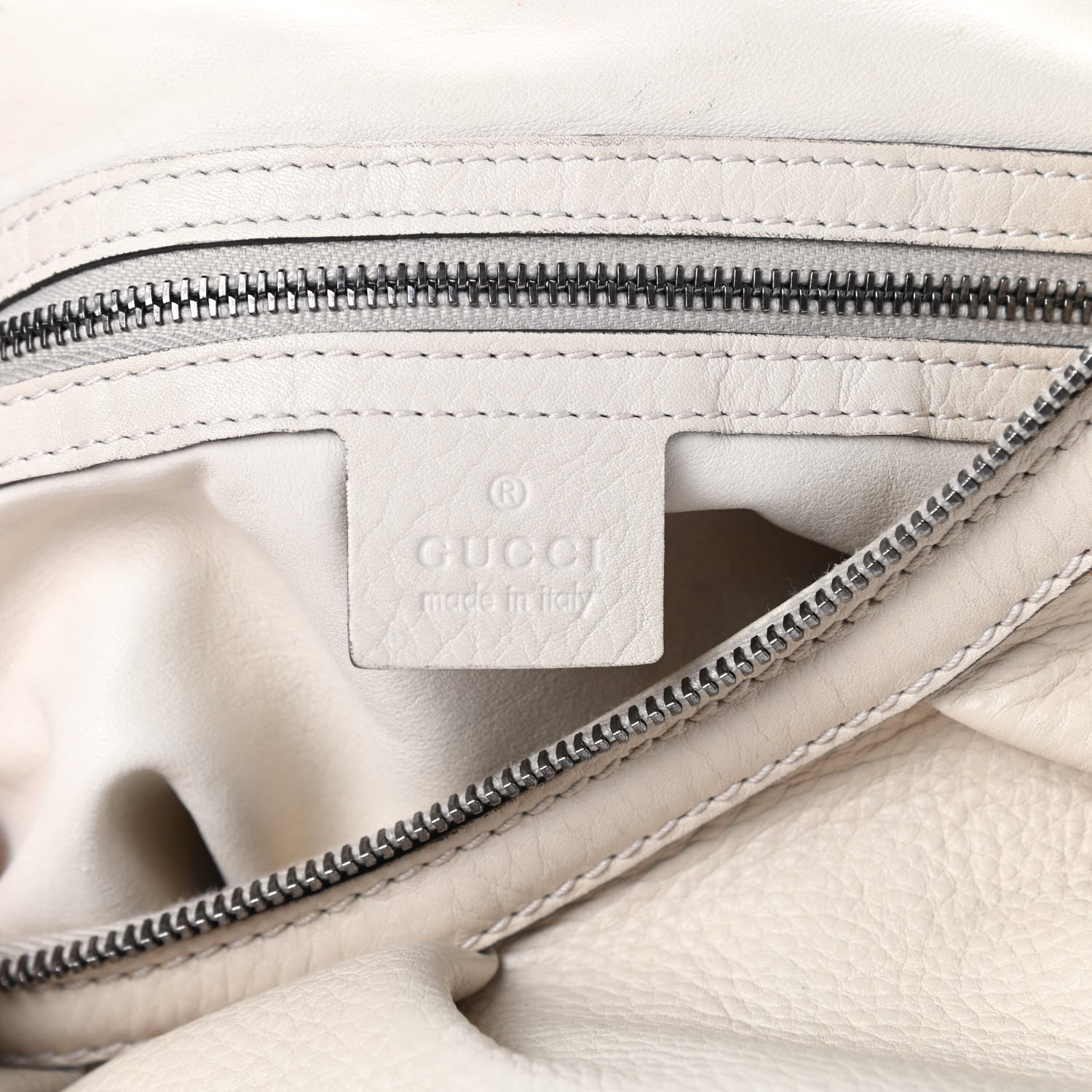 Gucci Pebbled Calfskin Medium Icon Bit Shoulder Bag Ivory 6 of 17