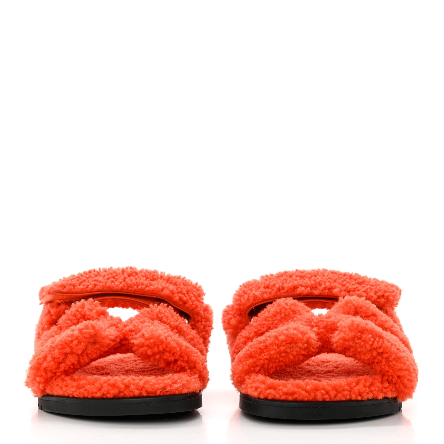 Hermes Woolskin Womens Chypre Sandals 36 Orange 2 of 8