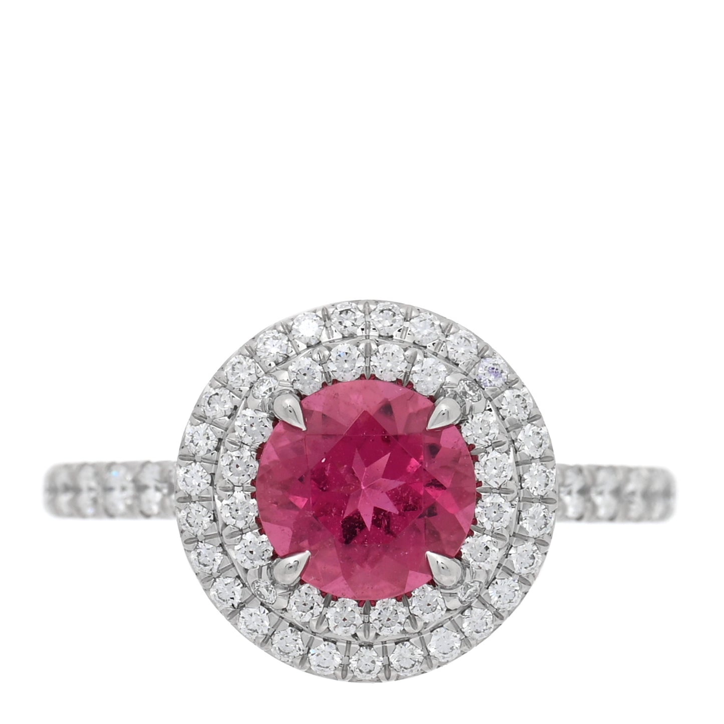 Platinum Diamond Ruby Soleste Ring 49 5