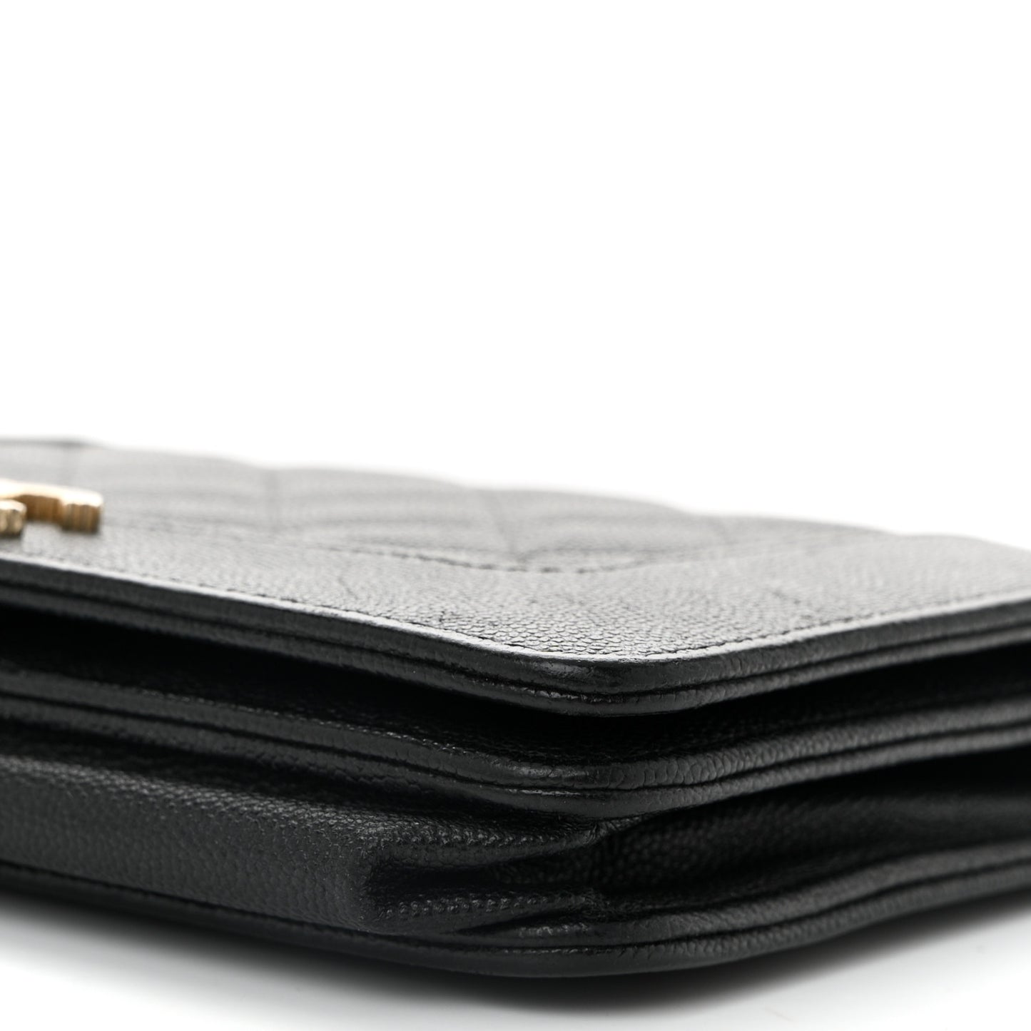 Caviar Quilted Vintage Mademoiselle Wallet On Chain WOC Black