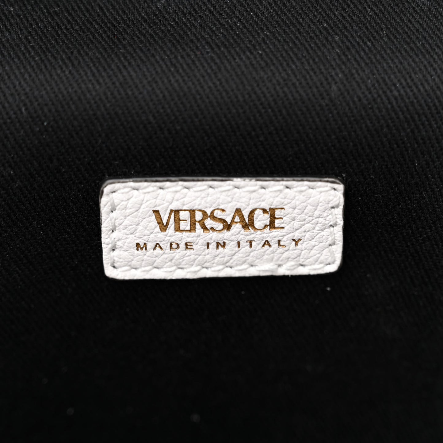 Grained Calfskin Medusa Vanity Case Optical White