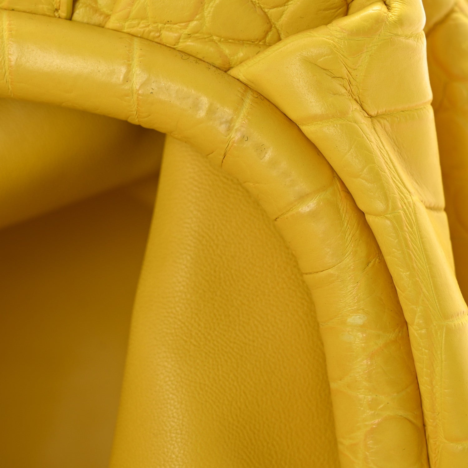 Bottega Veneta Crocodile The Pouch 20 Yellow 12 of 15