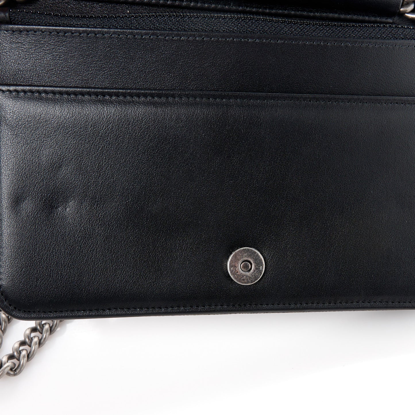 Caviar Quilted Boy Wallet On Chain WOC Black