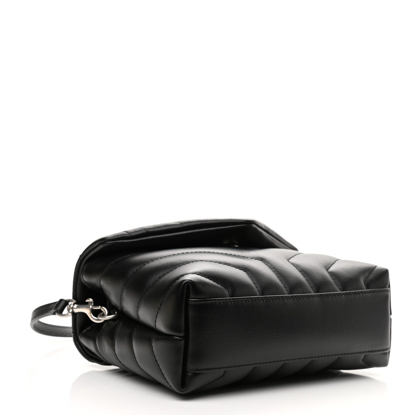 Calfskin Y Quilted Monogram Toy Loulou Crossbody Bag Black