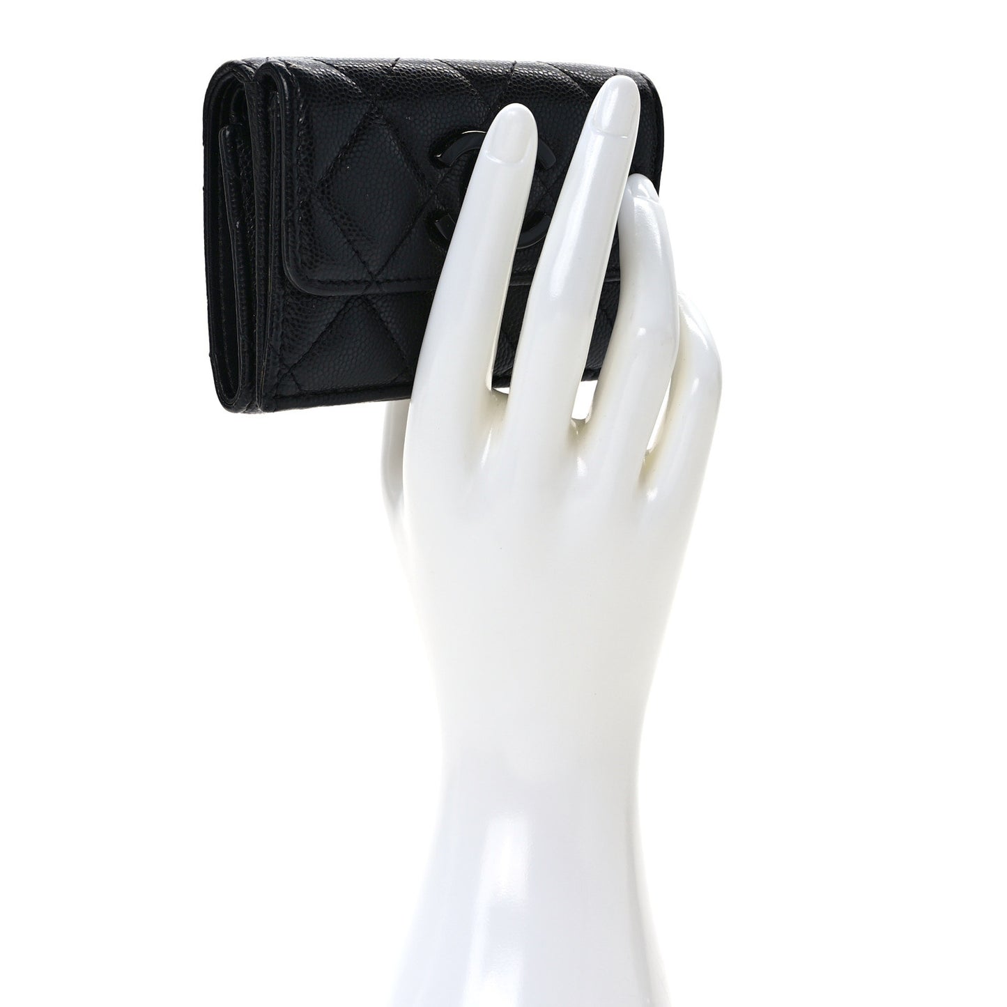 Caviar Quilted My Everything Small Flap Wallet Black