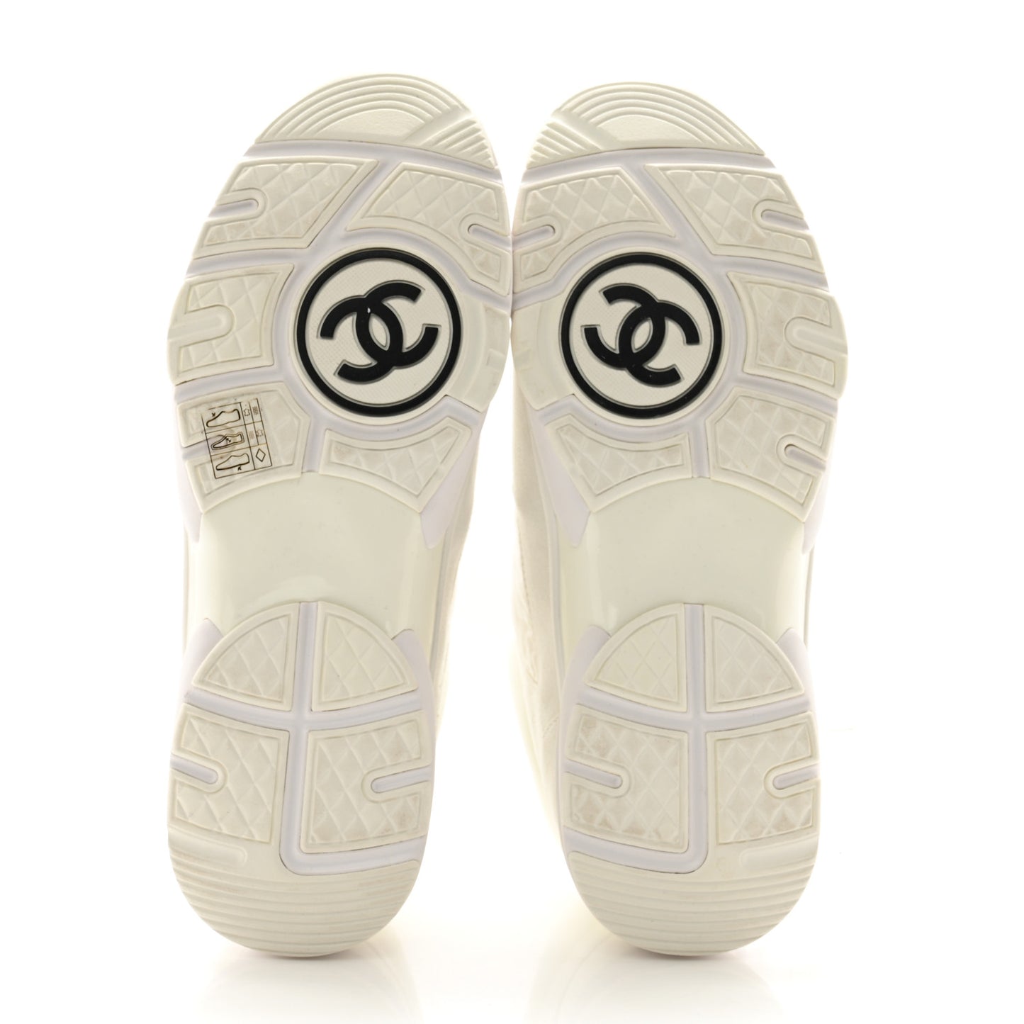 Nylon Calfskin Suede Fabric CC Sneakers 39.5 White