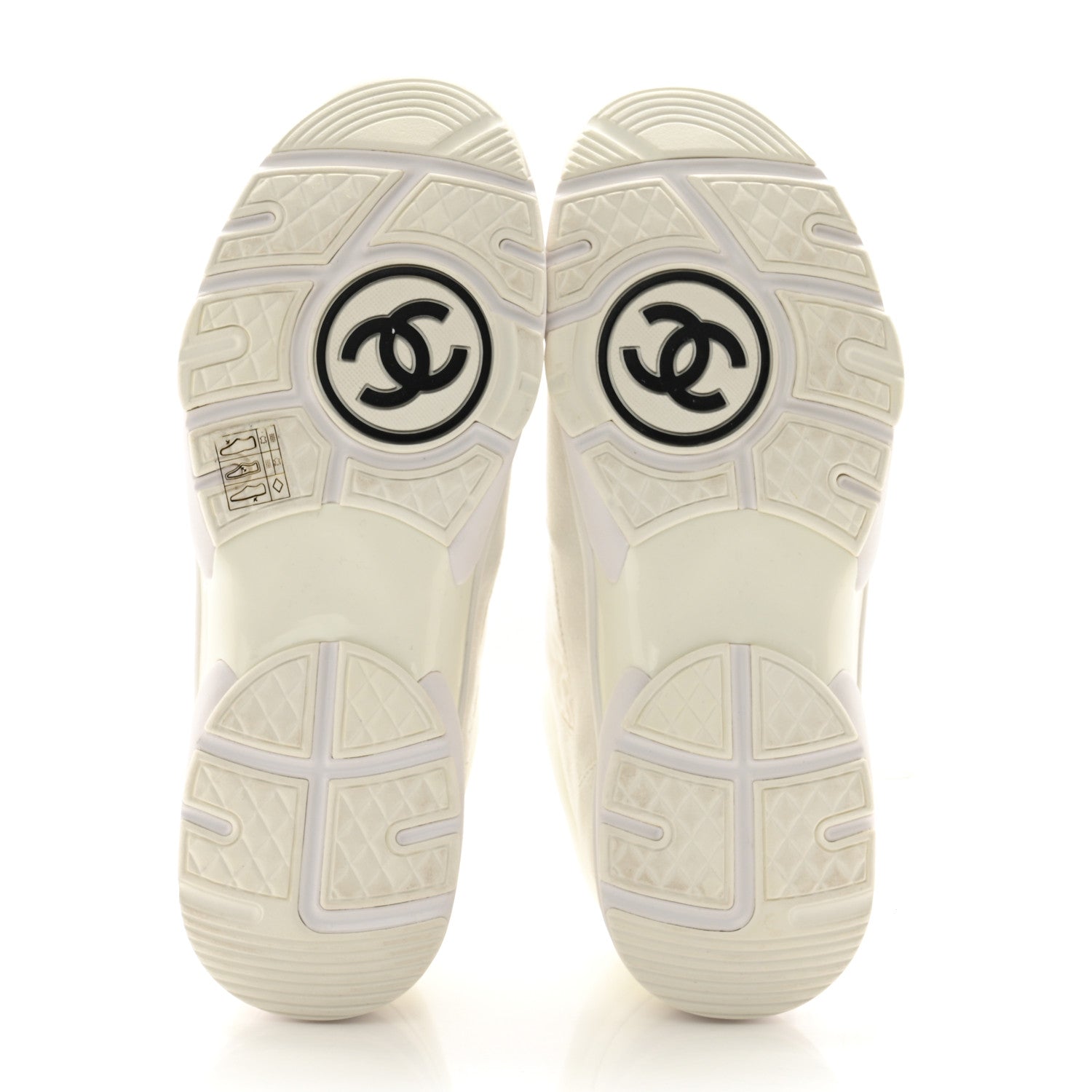 Chanel Nylon Calfskin Suede Fabric CC Sneakers 39.5 White 5 of 10