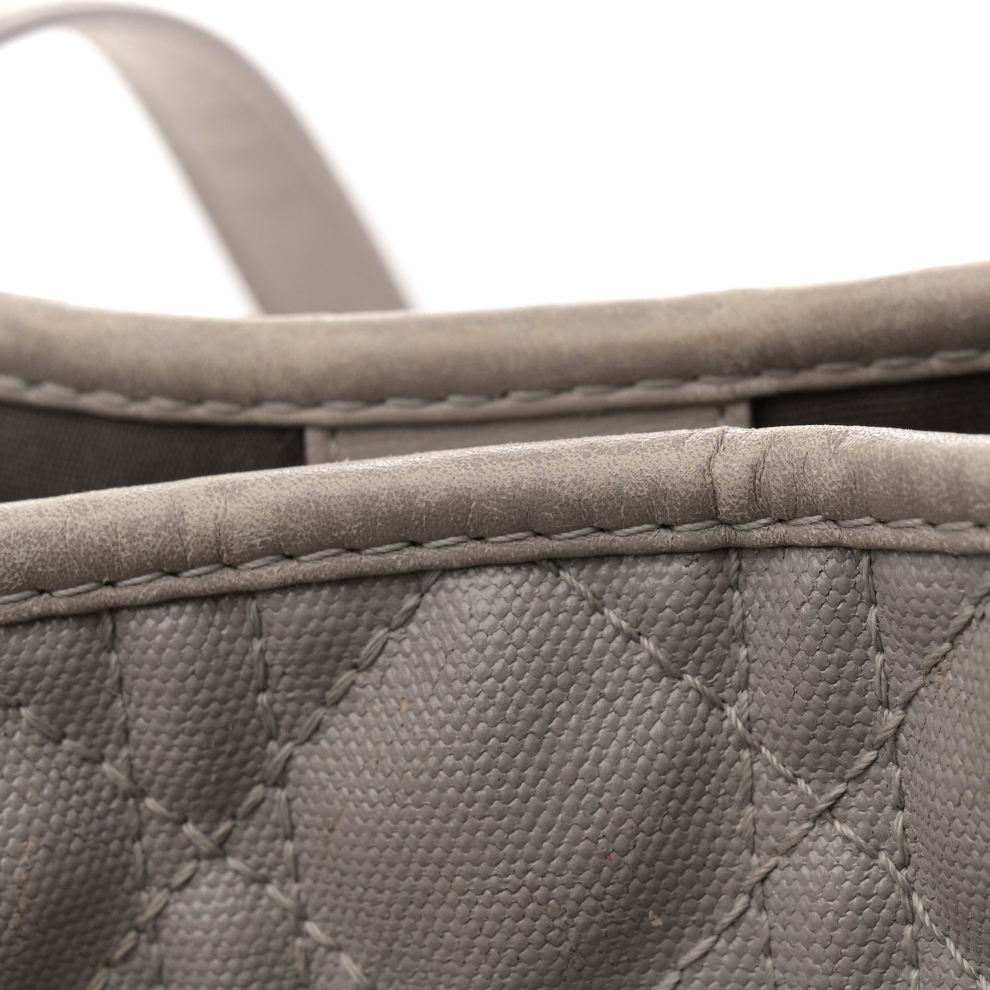 Coated Canvas Cannage Small Panarea Tote Grey