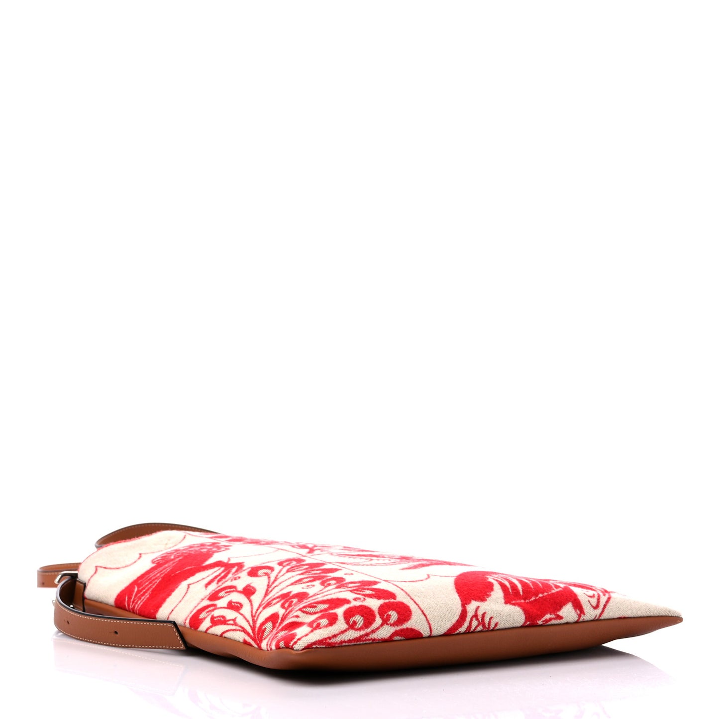 X William De Morgan Canvas Calfskin Tiles Vertical Tote Multicolor