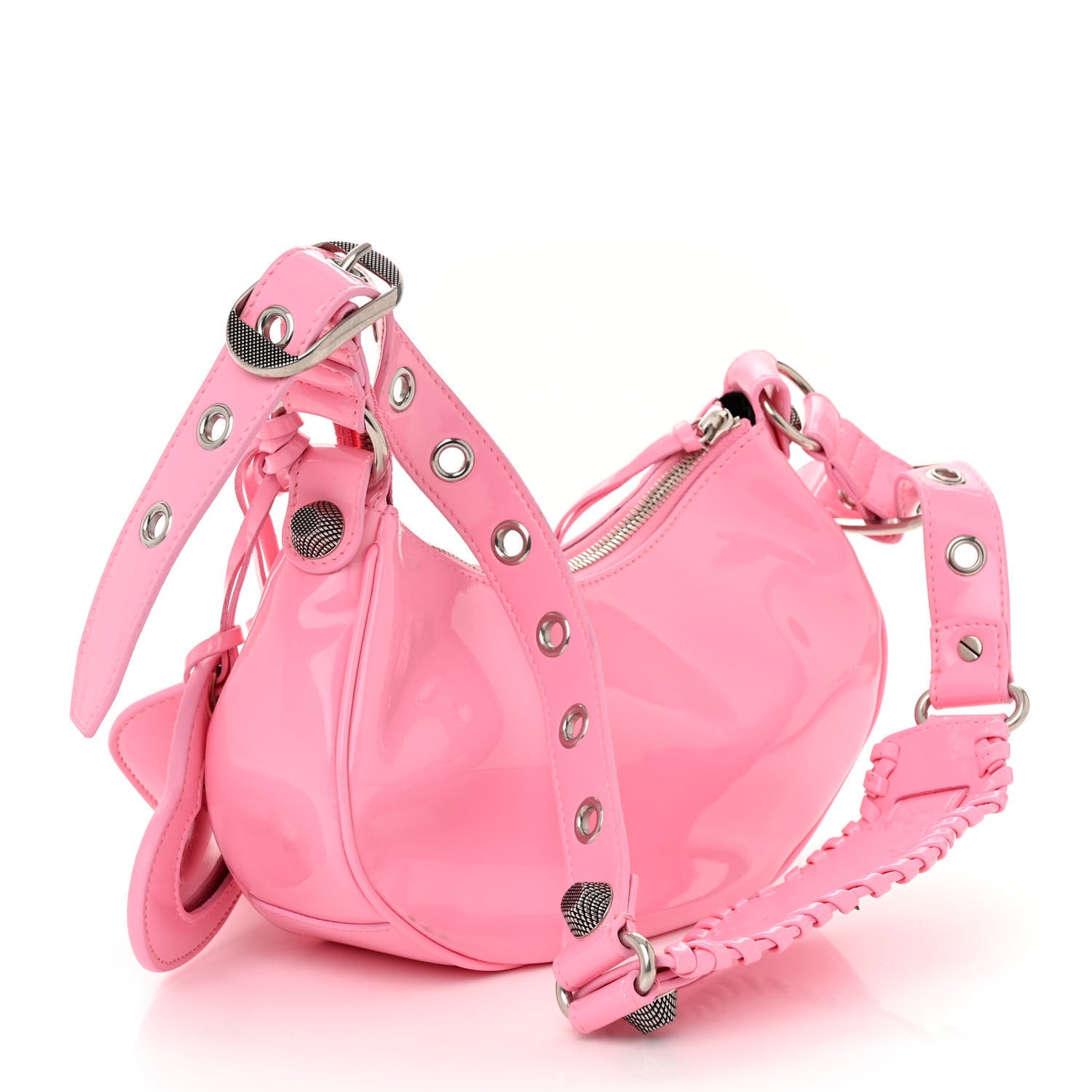 Patent Faux Leather Le Cagole Shoulder Bag XS Sweet Pink