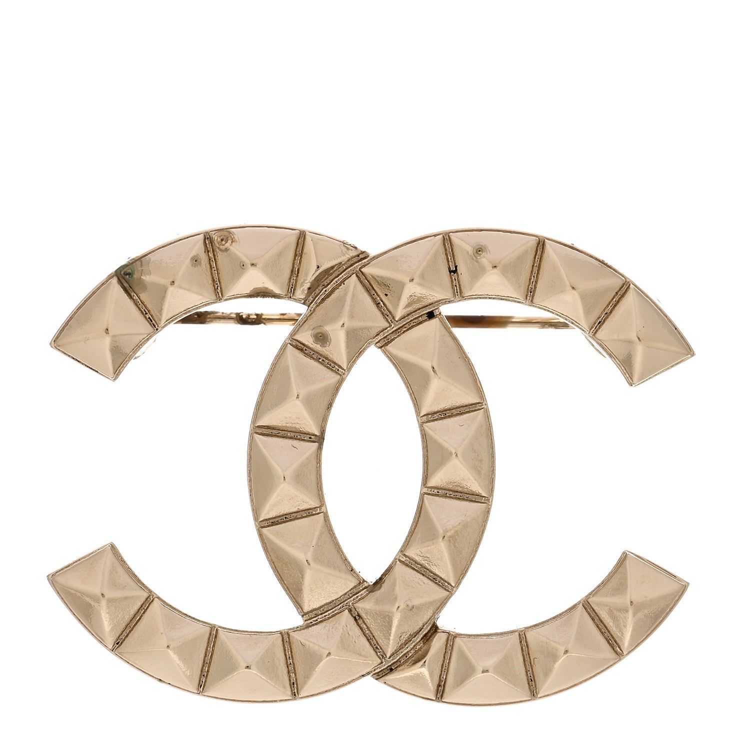 Chanel Studded CC Pin Brooch Gold 1 of 5