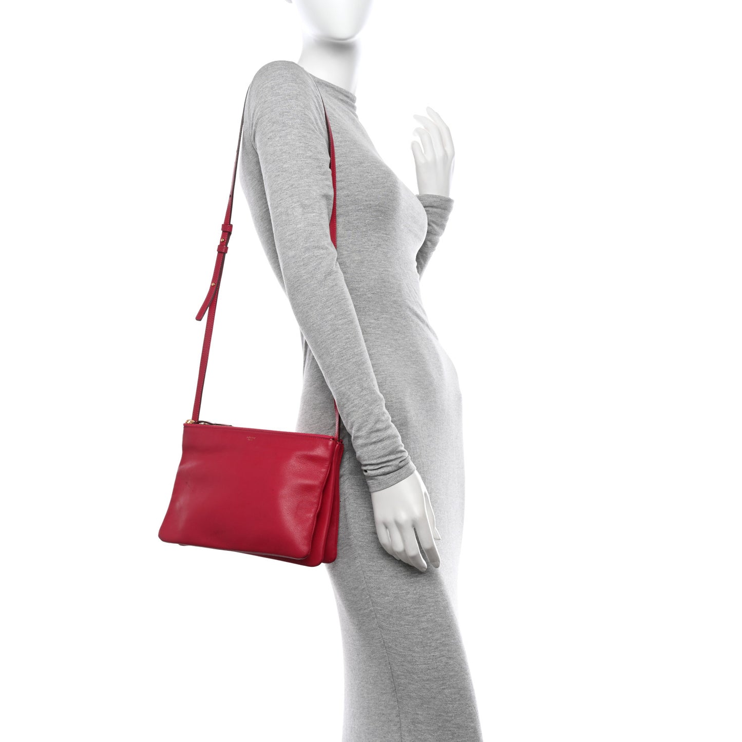 Lambskin Small Trio Crossbody Bag Fuchsia